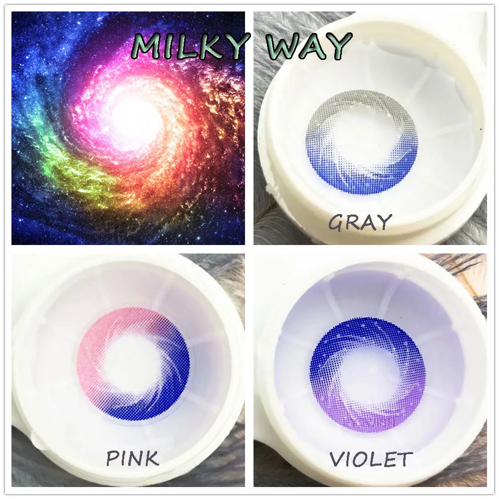 

Star Contact Lens for Eye Color 1 Year Women Makeup Glasses Men Soft Eyewear Prescription lentes de contacto Milkyway