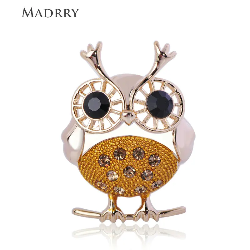 

Marrdy New Cute Black Eyes Owl Shape Crystal Animal Jewelry Brooches Women Children Shirt Suit Scarf Pins Party Ornaments Gifts