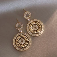 trendy round metal earring for women gold color shiny smooth long drop earrings 2020 fashion statement jewelry pendientes bijoux