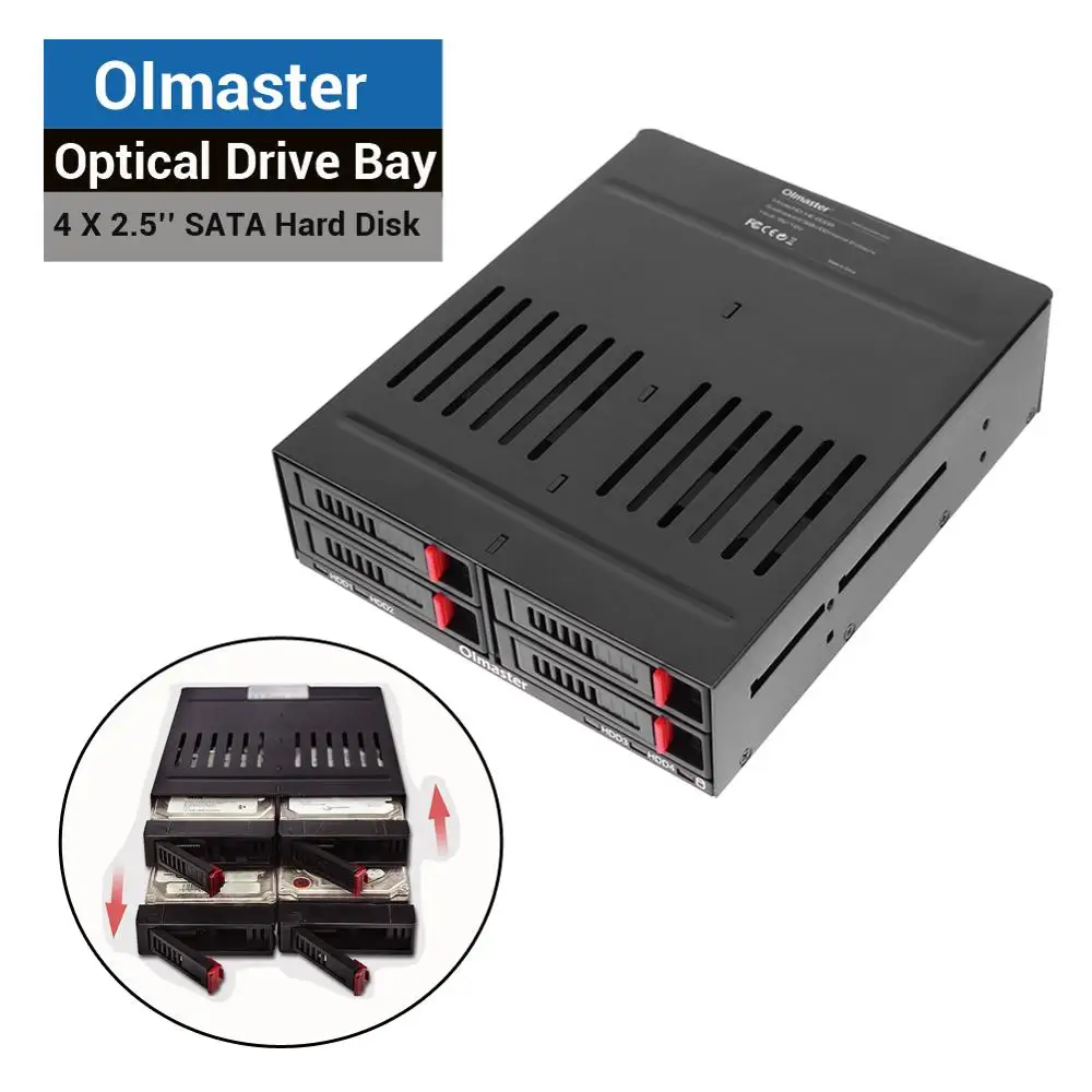 Olmaster 4x2,5 дюйма отсек оптического привода внутренний корпус Чехол SATA жесткий диск коробка HDD SSD рамка Мобильная стойка лоток станция