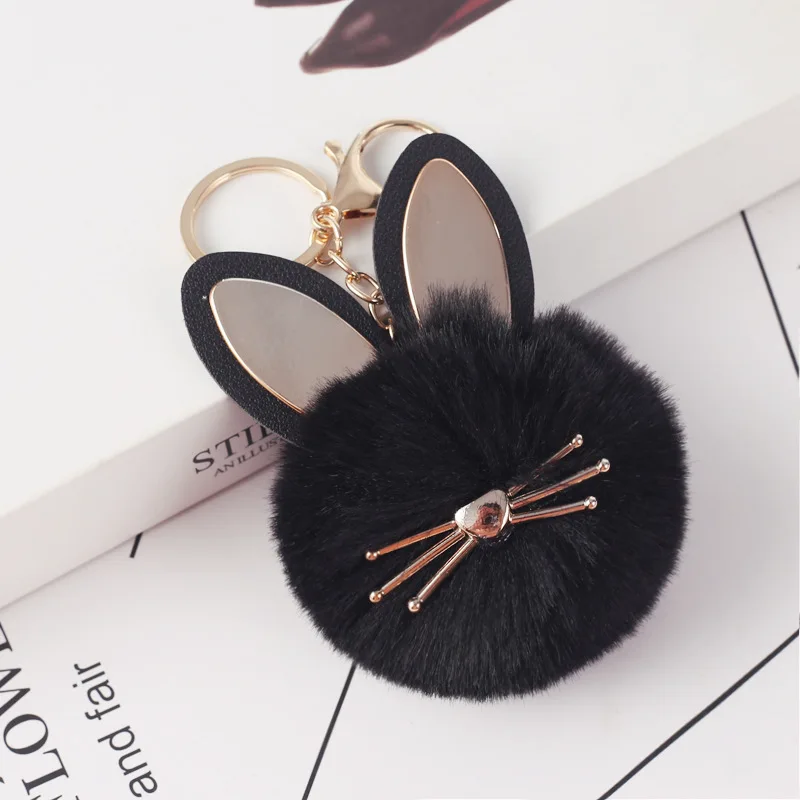 

new fashion cat fur ball key chain key chain imitation fur ball lady bag purse girl key chain car pendant accessories
