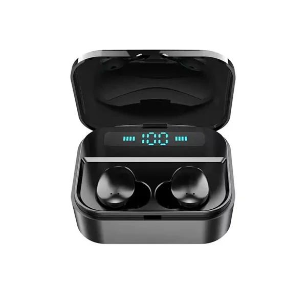 Черный TWS True Bluetooth 5,0 беспроводная гарнитура для наушников Беспроводная стерео гарнитура 3D HIFI спортивные наушники mic Мощный светодиодный дисплей для телефона - Цвет: Черный