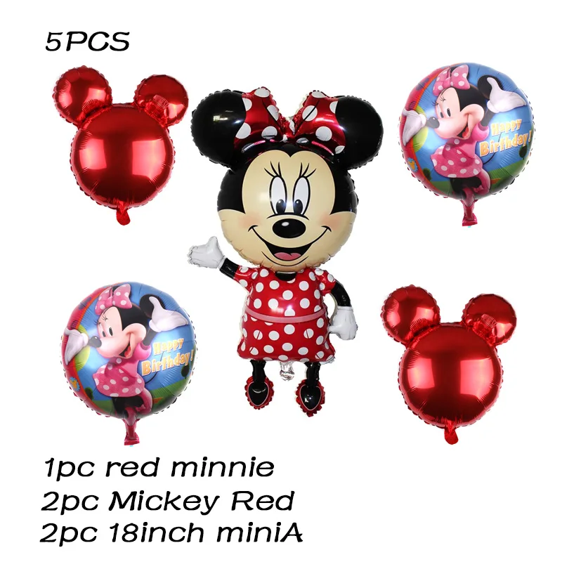 5pcs Mickey A set Для девочек Минни Маус День рождения тема украшения Дети День Рождения Бумажный мультяшный стаканчик и тарелка салфетка баннер - Цвет: 5pcs Mickey A set