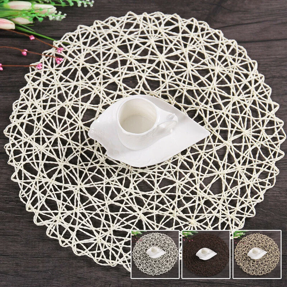 

2Pcs Europe Round Lace White Embroidery Place Table Mat Cloth Tea Dish Pad Cup Mug Napkin Doily Coaster Wedding Christmas Decor