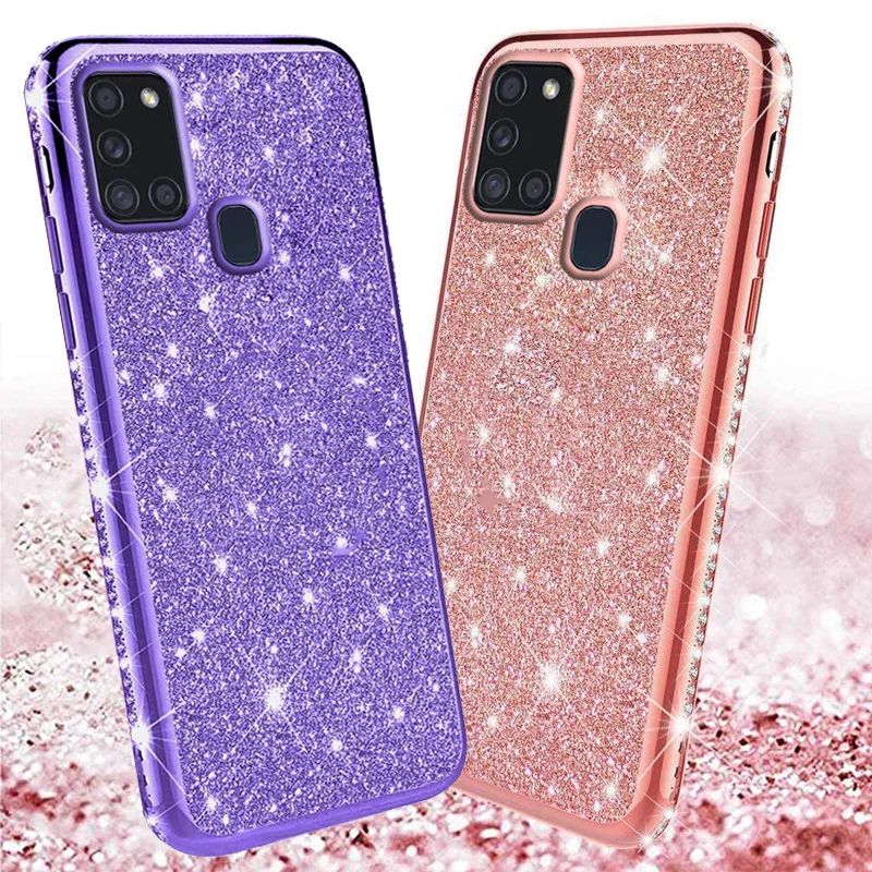 

Bling Glitter Diamond Soft Cover For Samsung Galaxy A21S A31 A41 A51 A71 M11 M21 M31 A10S A20S A20E A30S A40 A50 S20 Plus Case