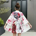 Японские кимоно, кардиган в китайском стиле Харадзюку, уличная Свободная Женская одежда Hanfu для защиты от солнца, хаори кимоно с Оби, рубашка