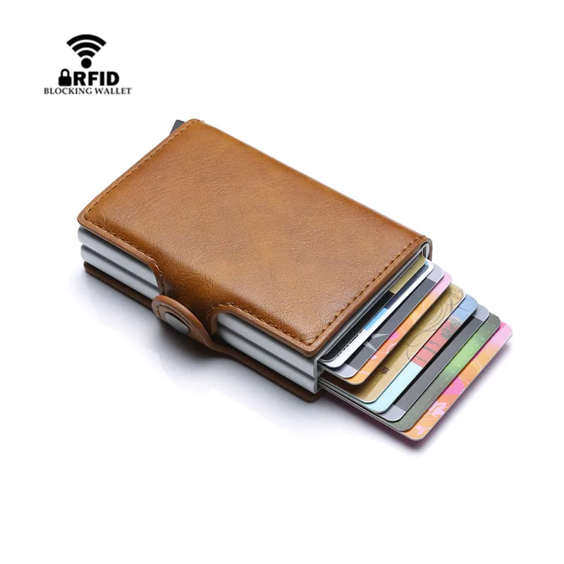 Анти Rfid защита ID держатель для кредитных карт мужчин и женщин двойной маленький