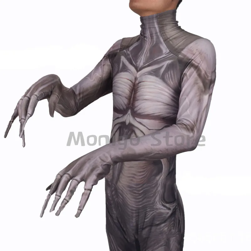 TV Series Stranger Things Demogorgon Cosplay Zentai Halloween Party Costume Bodysuit Adults Kids One-Piece Jumpsuits With Mask