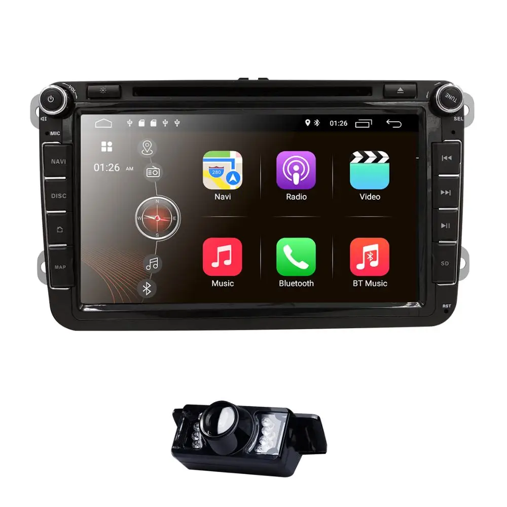 2Din Android 9,0 автомобильный стерео радио 8 дюймов HD 1024*600 экран четырехъядерный автомобильный DVD gps для V W Passat b6 Golf 5 Polo J etta 2GRAM SWC