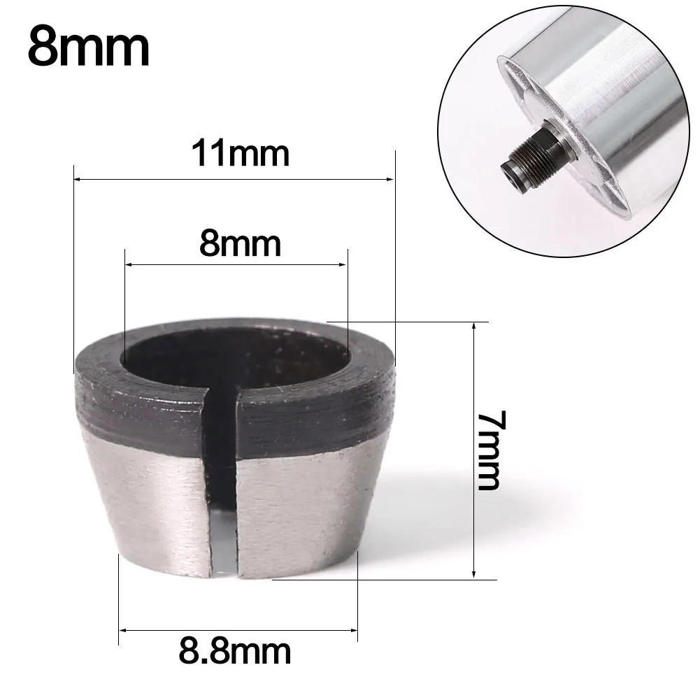

5pcs/set Trimmer Collet Chuck Router Bit Engraving Trimming Machine 1/4" 6mm 8mm