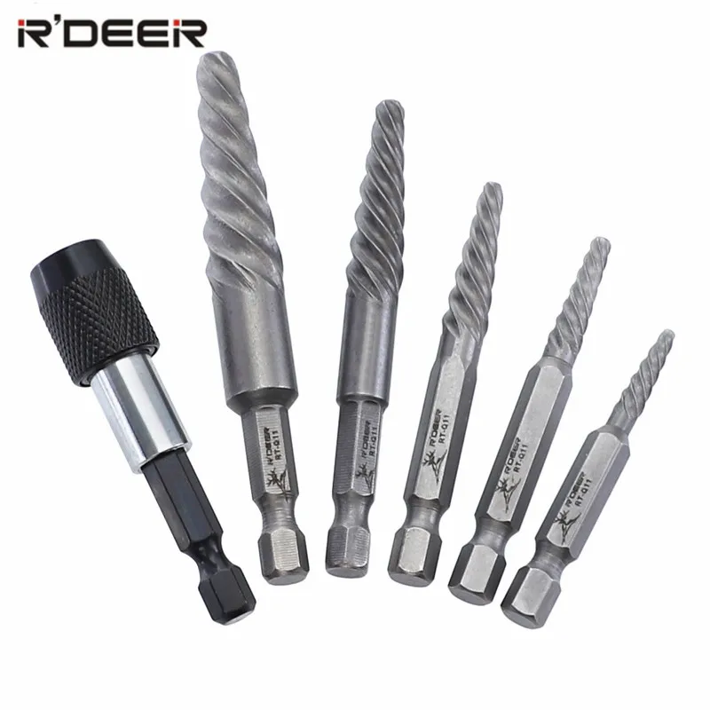 Набор экстракторов сломанных болтов 5/6 шт. Хромовый молибденовый экстрактор