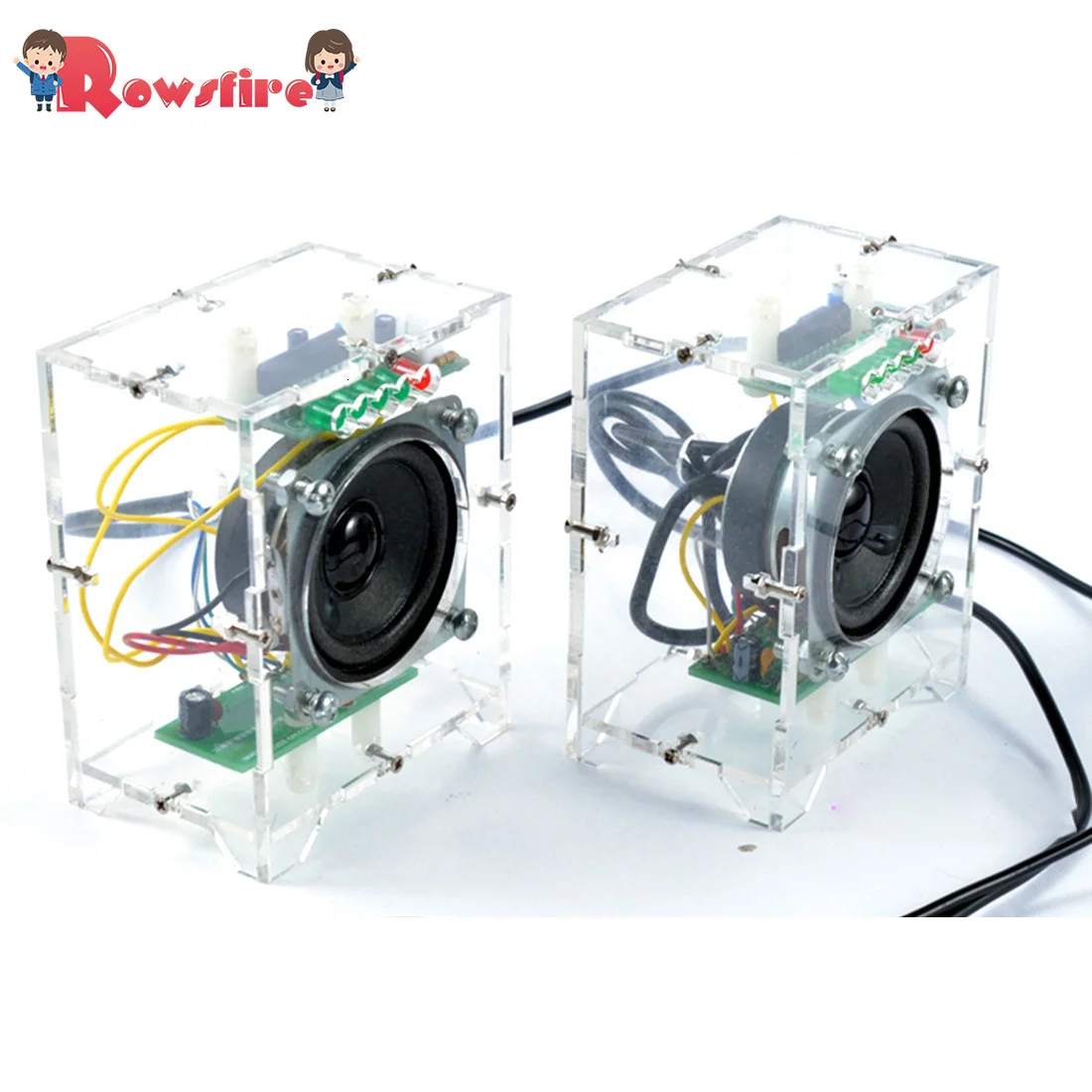 

2 шт. DIY мини динамик комплект MP3 маленький динамик усилитель звука светодиодный музыкальным спектром