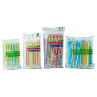 300pcsdisposable straw plastic individually packaged independent children pregnant women postpartum color thick bendable elbow
