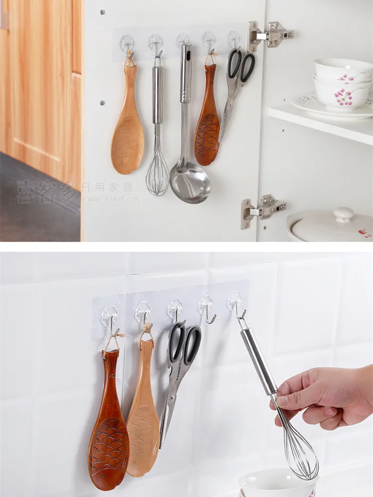 

Decor Wall ​kitchen Hook Rea tive Bathroom Powerful Seamless Invisible Cartoon Hook Hail-free Suction Cup Hook Waterproof Hook