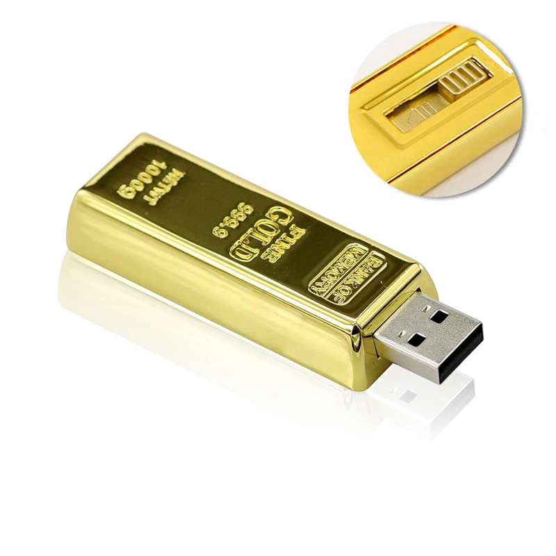 

USB stick pendrive 128gb usb flash drive 64gb bullion pen drive 4gb 8gb 16gb 32gb memory stick creative gift gold bar cle usb2.0