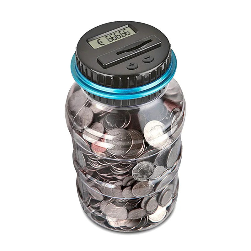 2.5L Копилка Портативный ЖК-дисплей Электронный цифровой подсчет монет для экономии денег банка коробка для хранения монет для USD Евро GBP AUD