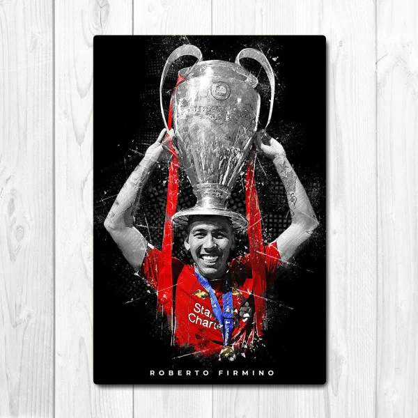 

New RobertoFirmino B Soccer Football Player Art Wall Decor Tin Sign Vintage Garage Sign Bar Club Cafe Garage Farm Decor