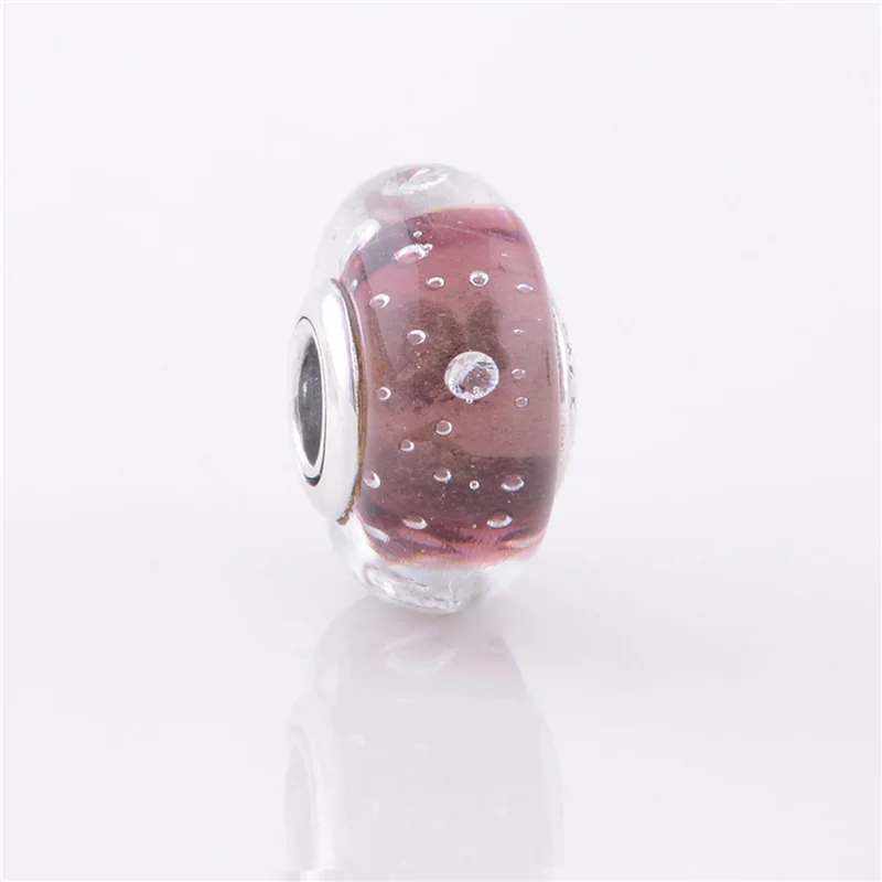 2Pcs/lot silver-plate Large Hole Crystal Glaze Bubble Beaded Men women Accessories.For Brand Charms Bracelet Bangles Gift Make images - 6