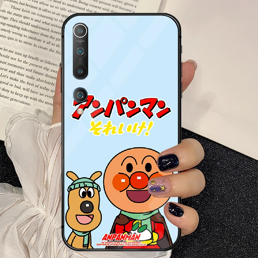 

Cartoon Anime Anpanman Phone Tempered Glass Case Cover for Xiaomi Mi A F X POCO M Note 3 9 10 11 i T Pro Lite 3D Silicone Black