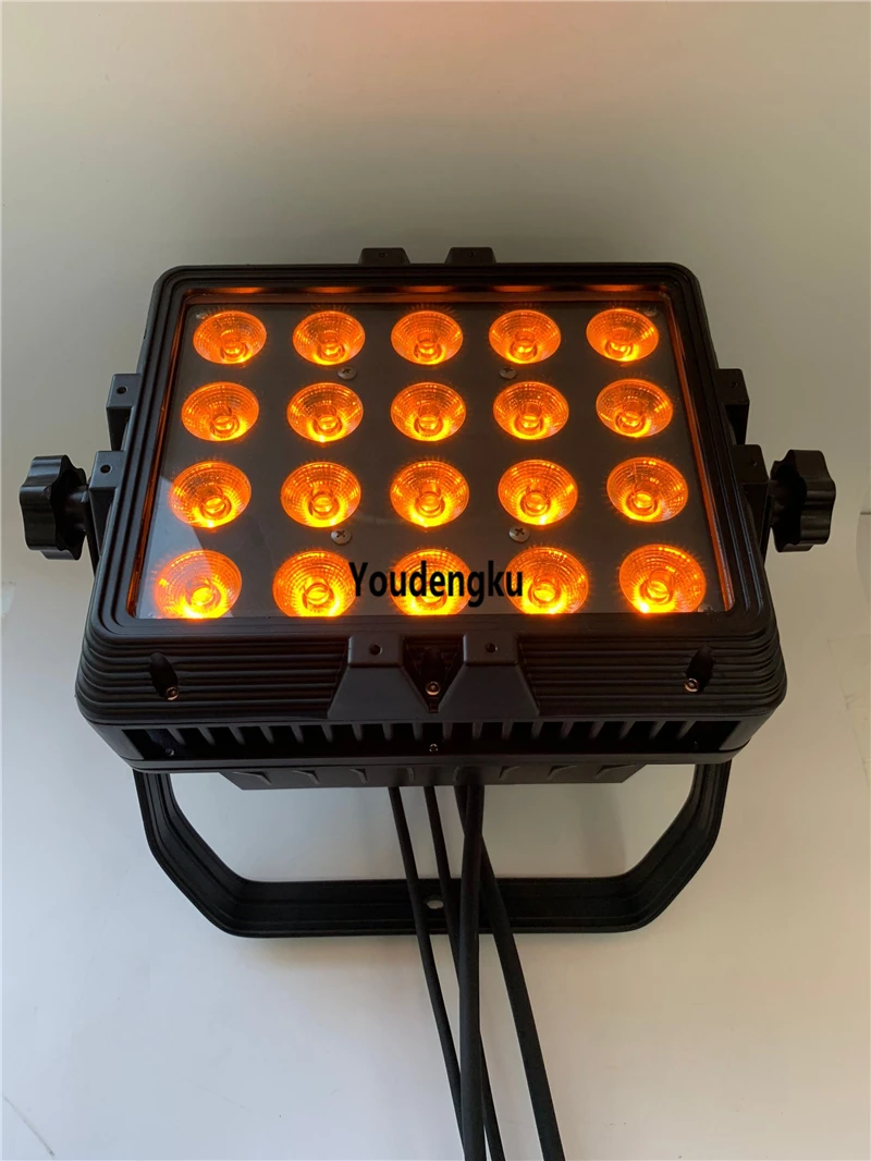 

4pcs IP65 Waterproof Outdoor Smaller LED DMX city color stage par light 20x18w rgbwa+uv 6in1 led outdoor wall washer light