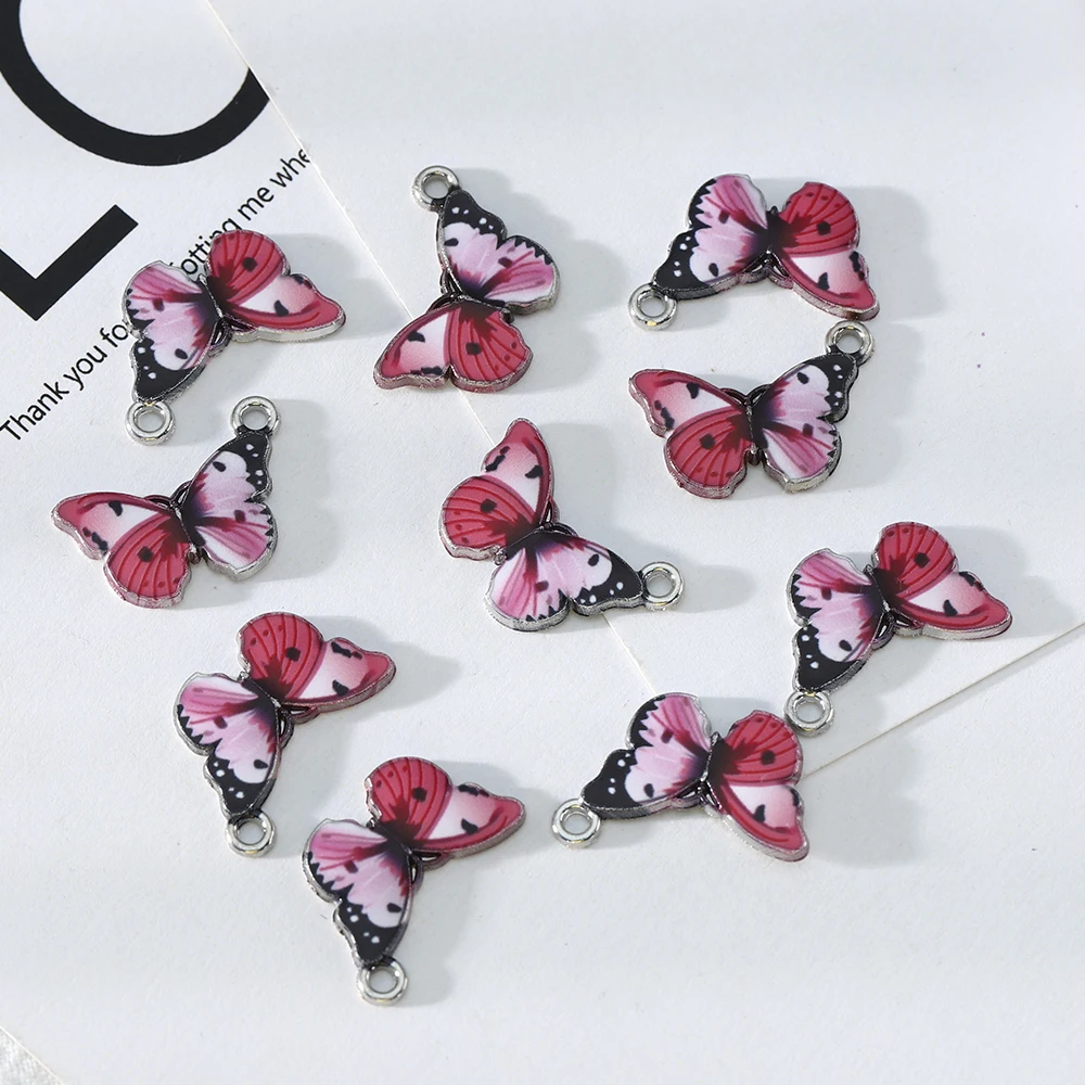10pcs Blue Enamel Cute Butterfly Charms Pendants DIY Necklace Earrings Jewelry Marking Accessories | Украшения и аксессуары