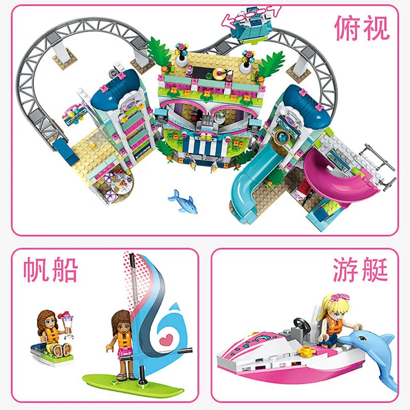 2021 друзья 1039 шт. конструктор сердце озеро город курорт модель Lepinblock Friends 41347