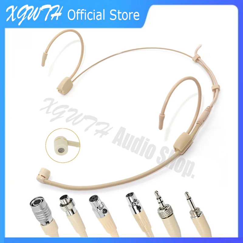 

Double Over Ear Headset Microphone Headband Head Wearing Mic for Shure Sennheiser AKG MiPro Audio Technica 4Pin 3Pin TA4F 3.5mm