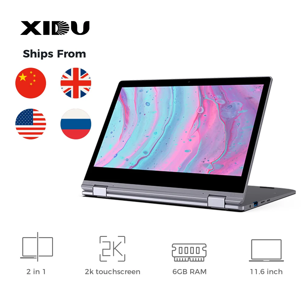 XIDU ноутбук PhilBook Pro 11,6 ''планшет окно 10 ноутбук 128 Гб SSD планшет 2K острый ips сенсорный ультрабук ПК ноутбук планшет