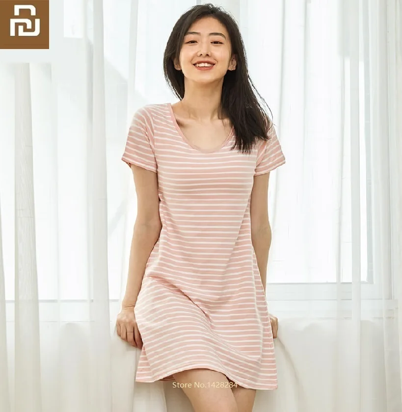 Youpin хлопковая Летняя женская домашняя одежда повседневная ночная рубашка