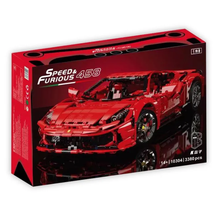 

2021 new arrival Red Fer rari 458 3380pcs Building Block Bricks Construct Toy Red Kids Building Block Bricks Construct Toy