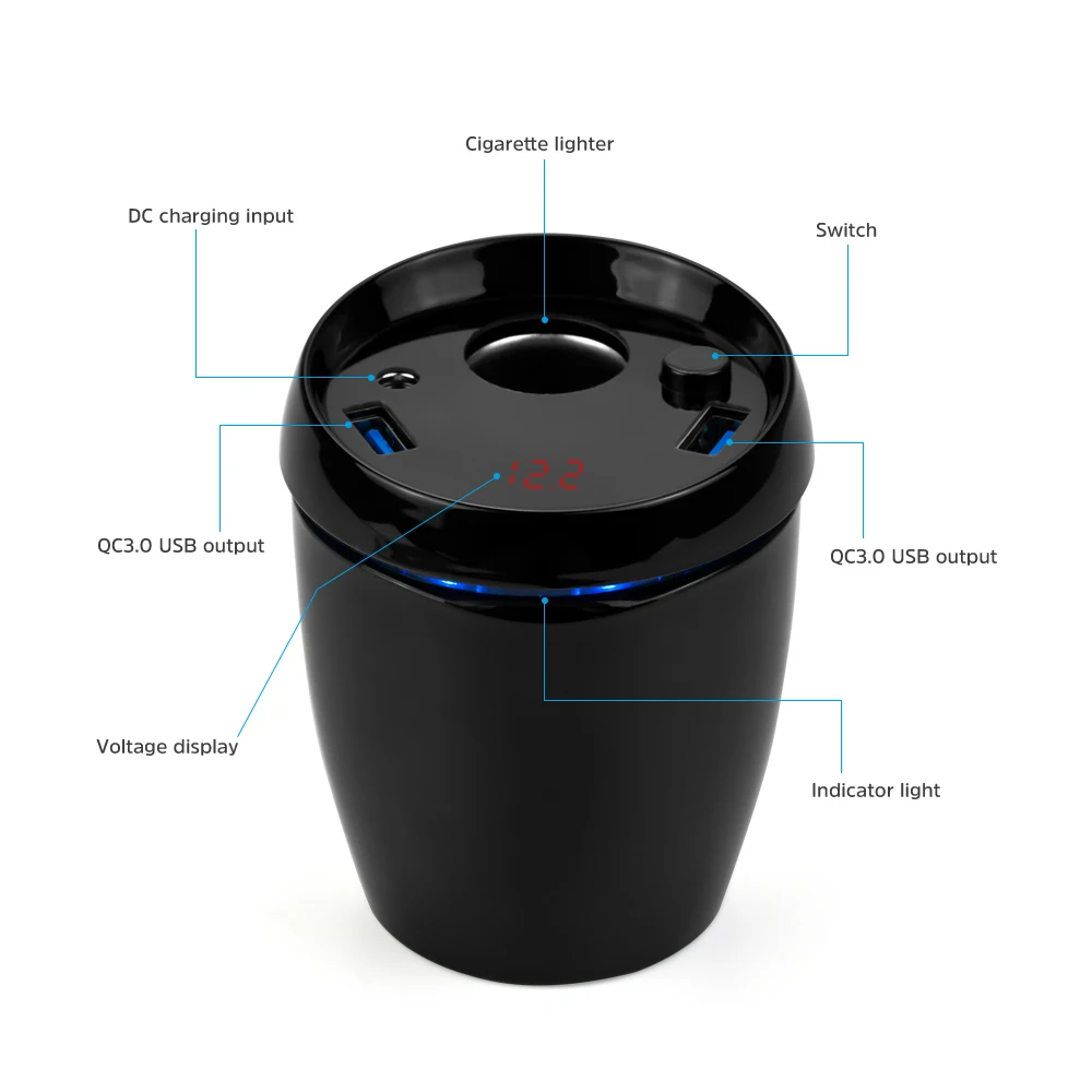 Автомобильное зарядное устройство Aoshike QC3.0 4 8a с 2 USB портами жк дисплеем|Адаптер