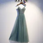 Sage Green Выпускные платья 2021 Новое поступление бисерные Vestidos De Gala Сексуальное Милое ТРАПЕЦИЕВИДНОЕ ПЛАТЬЕ со шнуровкой сзади для вечеринки