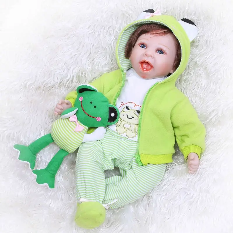 

48cm Realistic Doll Toddler Babies Sleeping Curly Hair Girl Play Toy Christmas