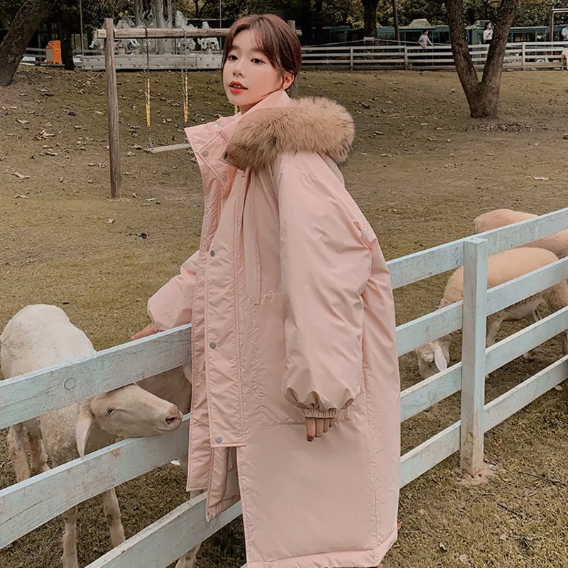 

Winter 2021 New Hooded Women Coat Warm Korean Style Casual Loose Pockets Windproof Women's Casual Jackets Female Parka