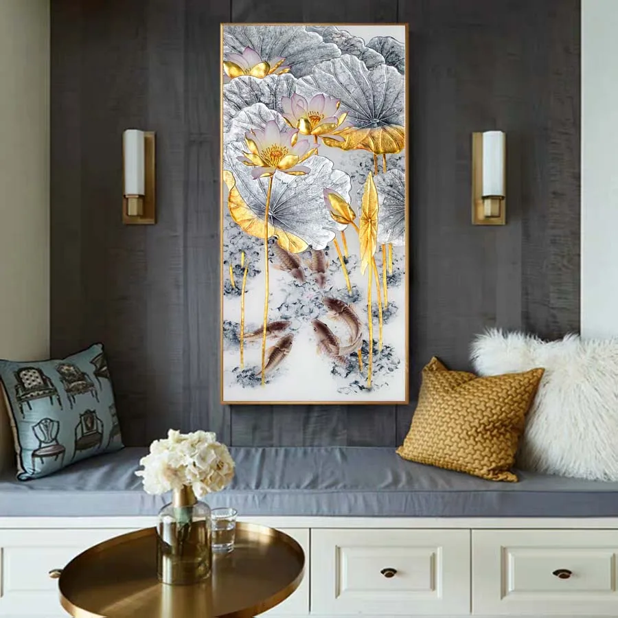 DAFENJINGMOARTS абстрактная фотография искусственных рыб CanvasHD домашний декор в