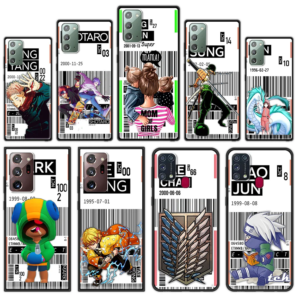 

Soft TPU Coque Shell for Samsung Galaxy M01 M11 M21 M31 Prime M31S M51 Luxury Phone Case Cover Cartoon Anime Label Air Tickets