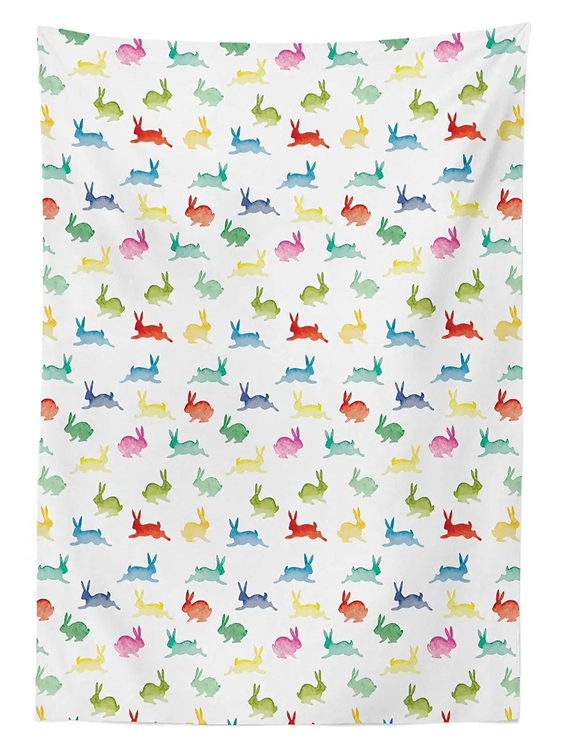 Краска скатерть кролики в различных позах прыжки беговые зайчики счастливые