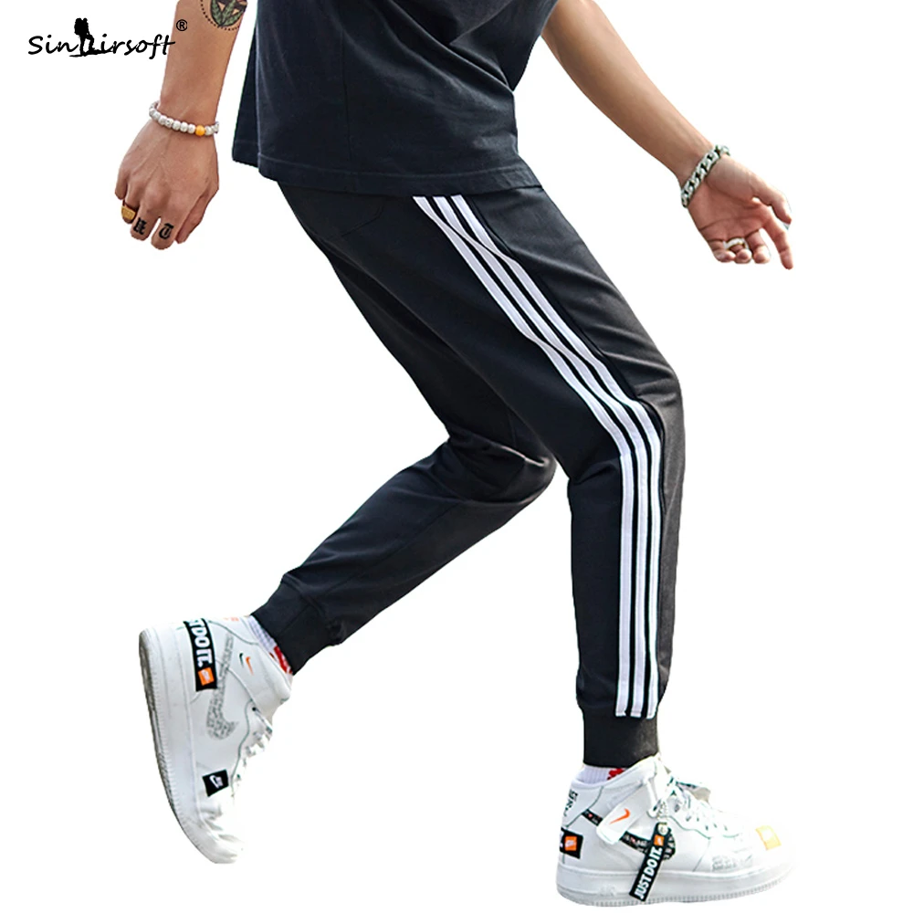 Мужские трикотажные брюки модные обтягивающие спортивные штаны мужские