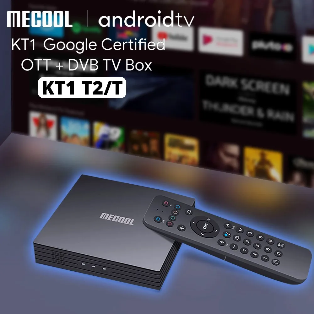 

ТВ-приставка MECOOL KT1 DVB-T2 Amlogic S905X4, Android TV 10, DVB C, 2 ГБ, 16 ГБ, AV1, BT, Wi-Fi, 2,4G/Φ, 100M LAN, Google декодер, ТВ-приставка