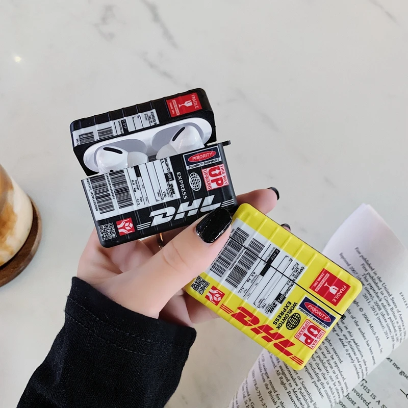 Fashion DHL label case for airpods pro 3 wireless Bluetooth headset charging box soft silicone earphone cover AirPods coque | Электроника
