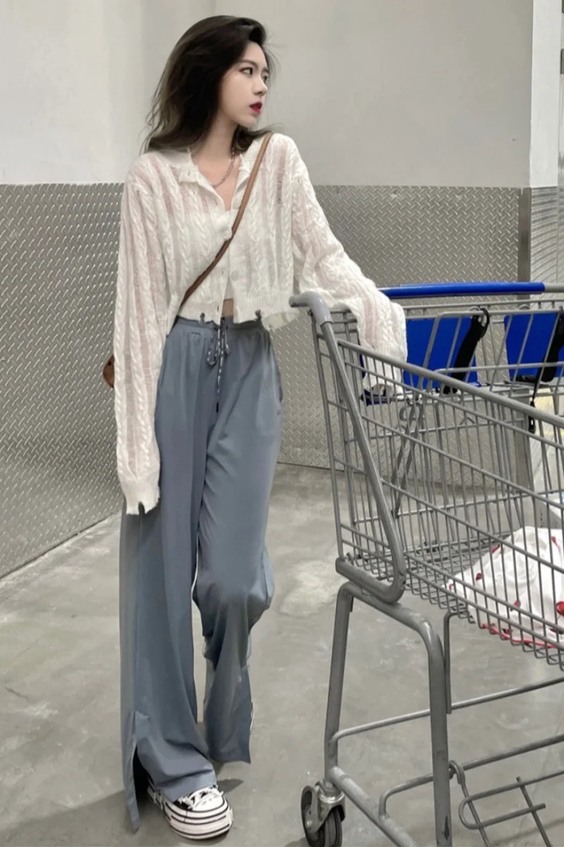 Небольшие дизайнерские шорты свитер брюки с разрезом | Женская одежда