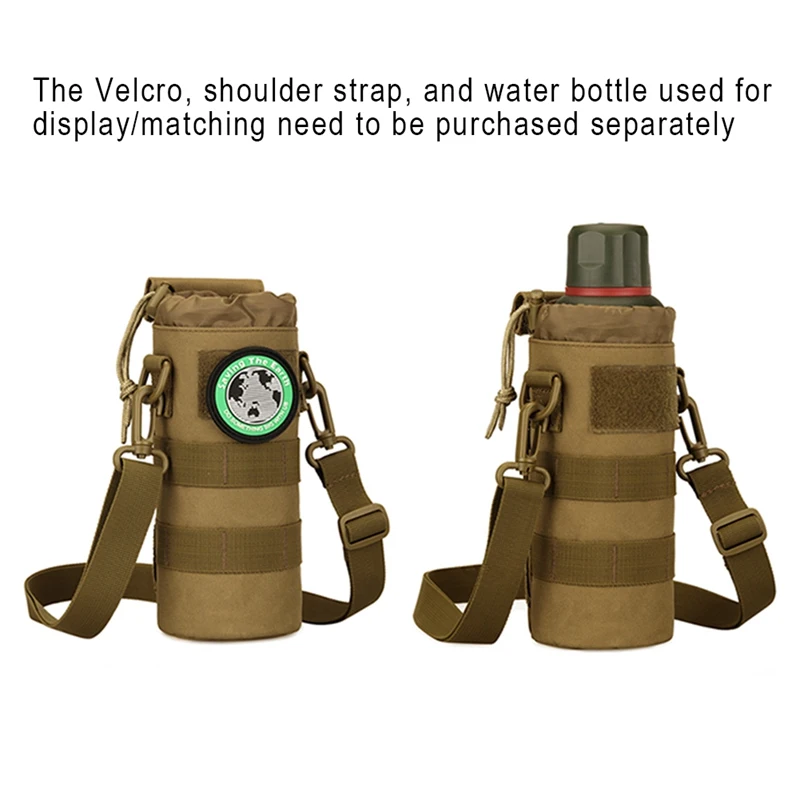 

2021 Tactical Molle Water Bottle Pouch Bag Oxford Military Outdoor Travel Hiking Drawstring Water Bottle Holder Bag