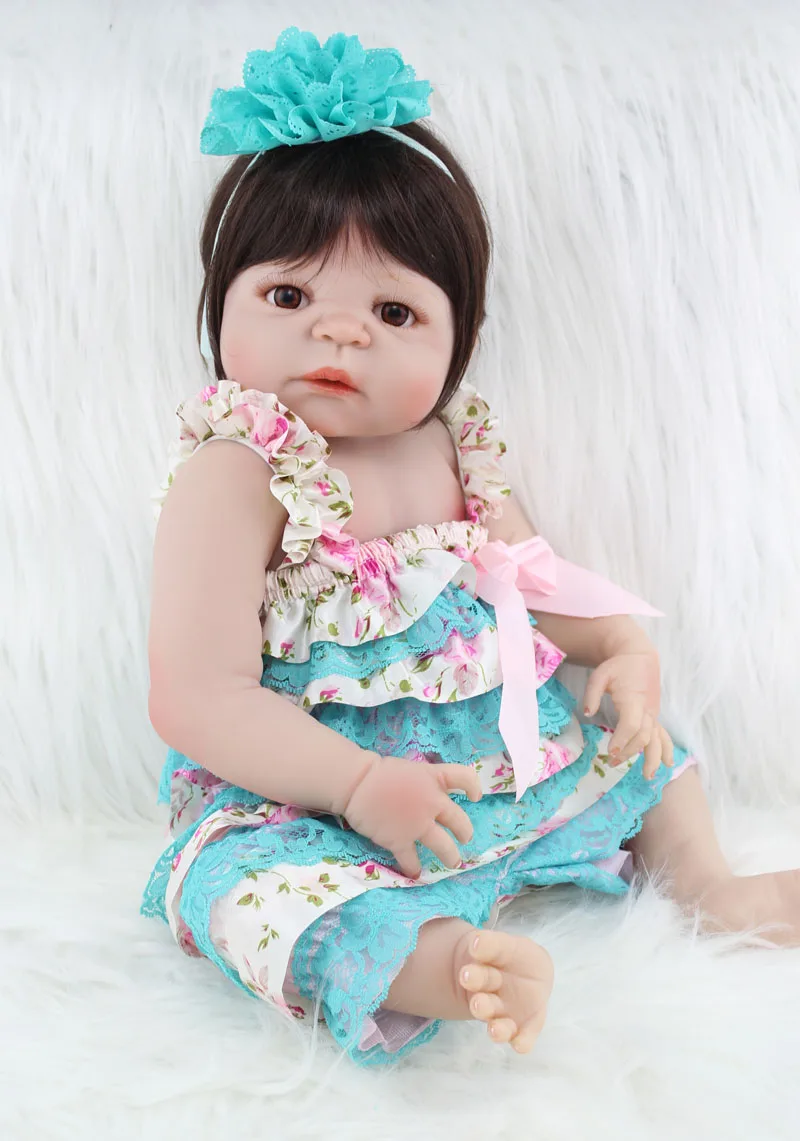 55 см всего тела силиконовые для новорожденных и малышей маленьких девочек Кукла