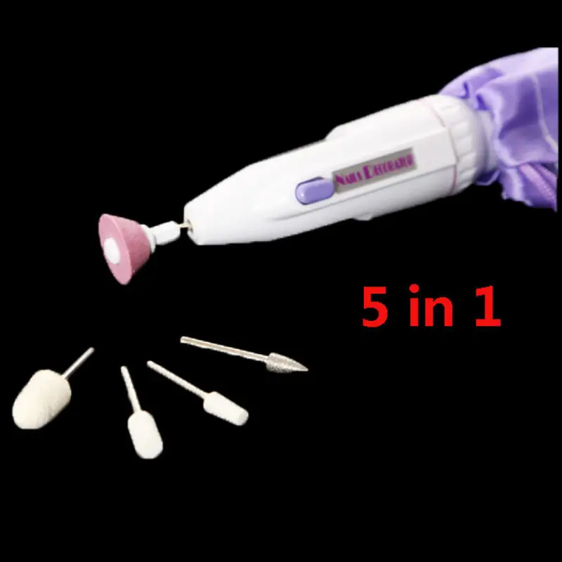 Пилка для ногтей 5 в 1 электрическая машинка маникюра и педикюра набор