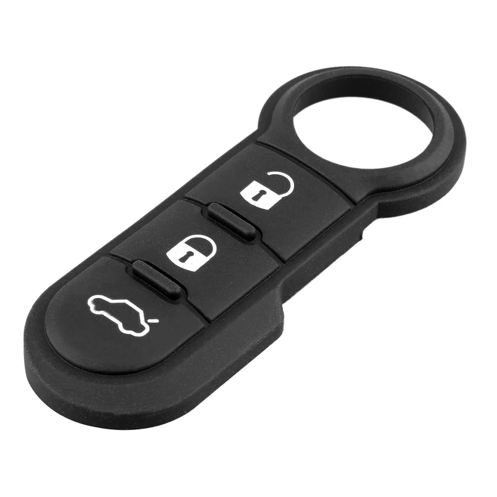 

VODOOL 3-Button Remote Key Fob Case Replacement Rubber Pad for Fiat 500 Panda Abarth Punto Accessories