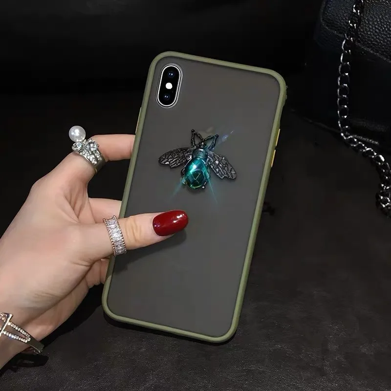 Цветной матовый металлический чехол для телефона с алмазной Пчелой Xiaomi 9 9T Pro CC9 e