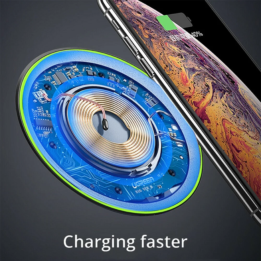 10 Вт Qi Беспроводное зарядное устройство для iPhone Xs MAX XR Быстрая зарядка для samsung Galaxy S9 S8 Plus USB телефон быстрое зарядное устройство для huawei