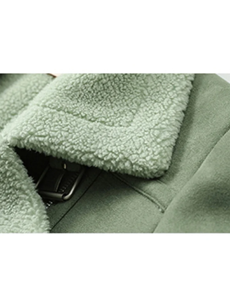 Женская меховая куртка с поясом и молнией свободная теплая зимняя винтажная