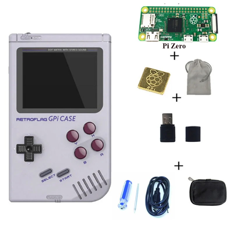 Kit 5 Чехол Retroflag GPi для Raspberry Pi Zero/Zero W GPi с 32 Гб sd-картой, черная сумка, автомобильный ридер - Цвет: Kit 5