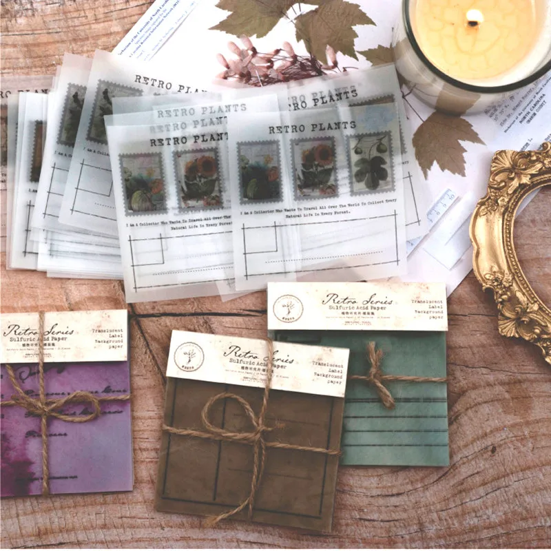 Винтажная блокнот с серной кислотой полупрозрачный ретро для растений